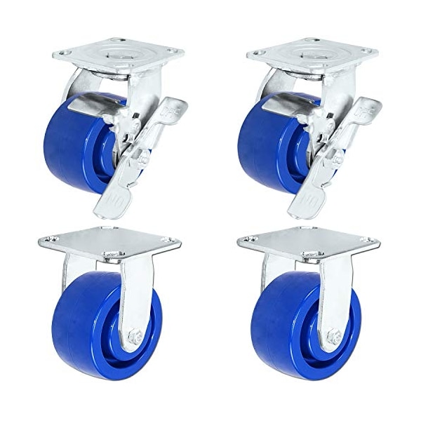 4"x2" Stainless Steel Caster, (2) Swivel Casters W/ Lock, PK4